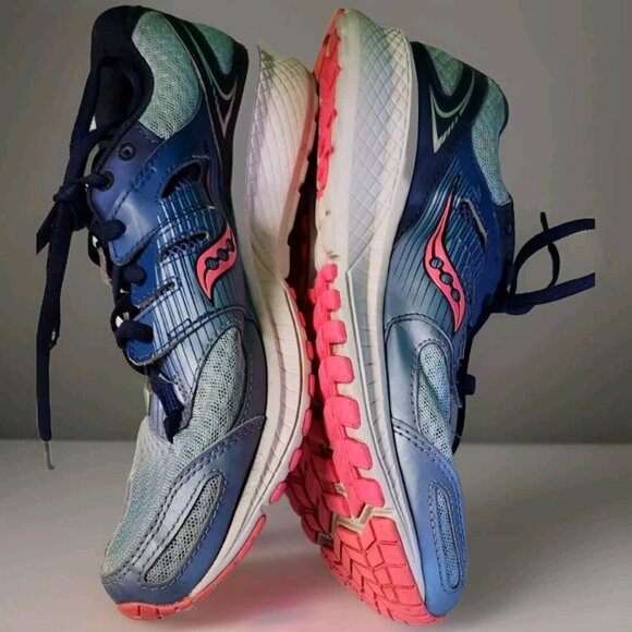 Saucony Womens Tornado 2 Running Sneaker Shoes Size 10 Blue Pink S15439-3 - Picture 3 of 16